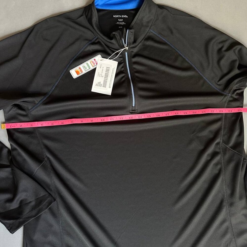 North End Men's Radar Quarter Zip Performance Long Sleeve Top Black Blue XL - Picture 5 of 8